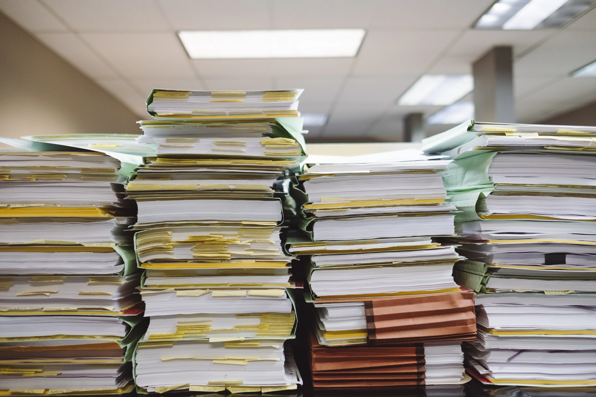 bunches of files and documents