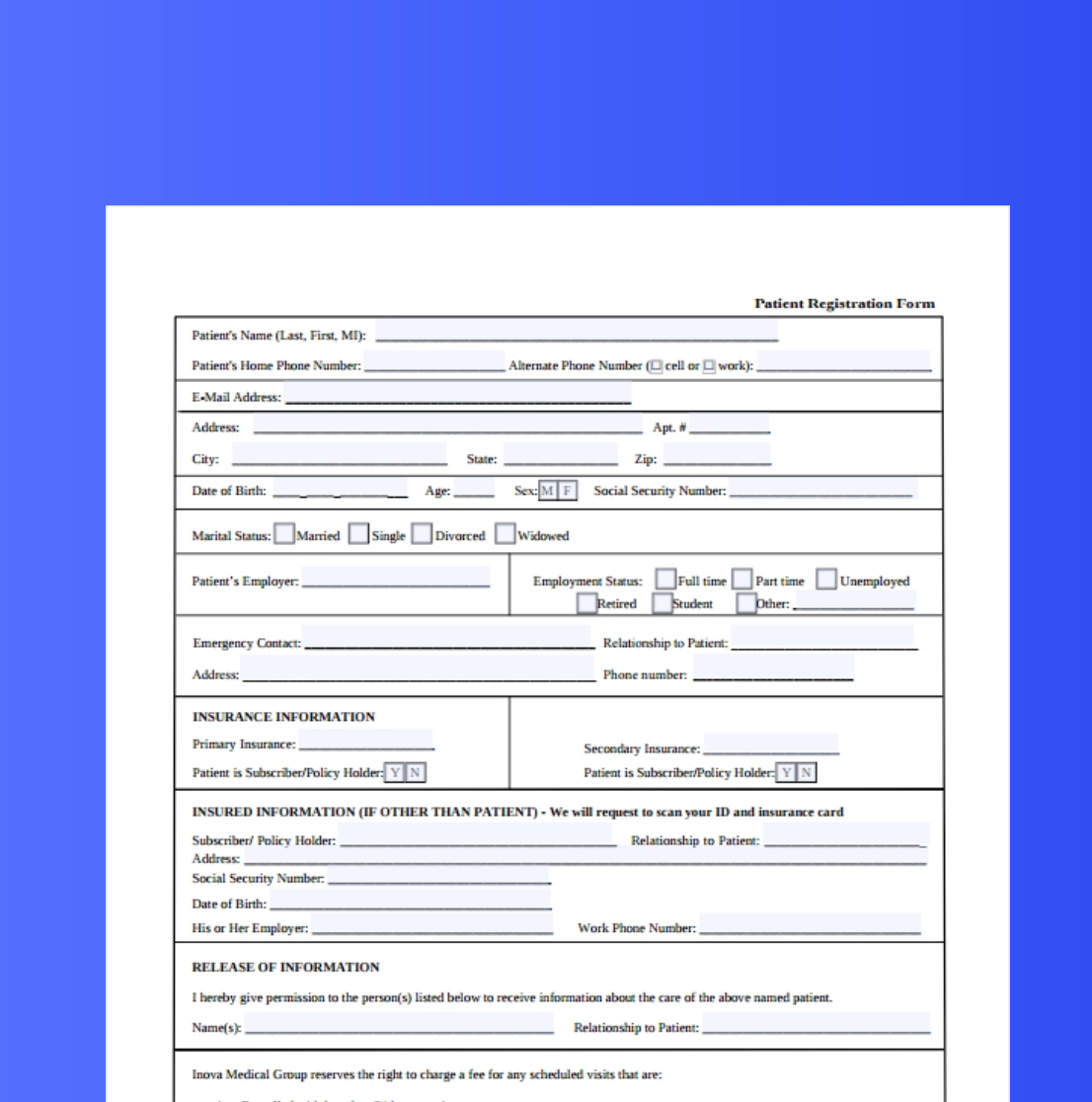 Automate Data Extraction from Patient Registration Forms