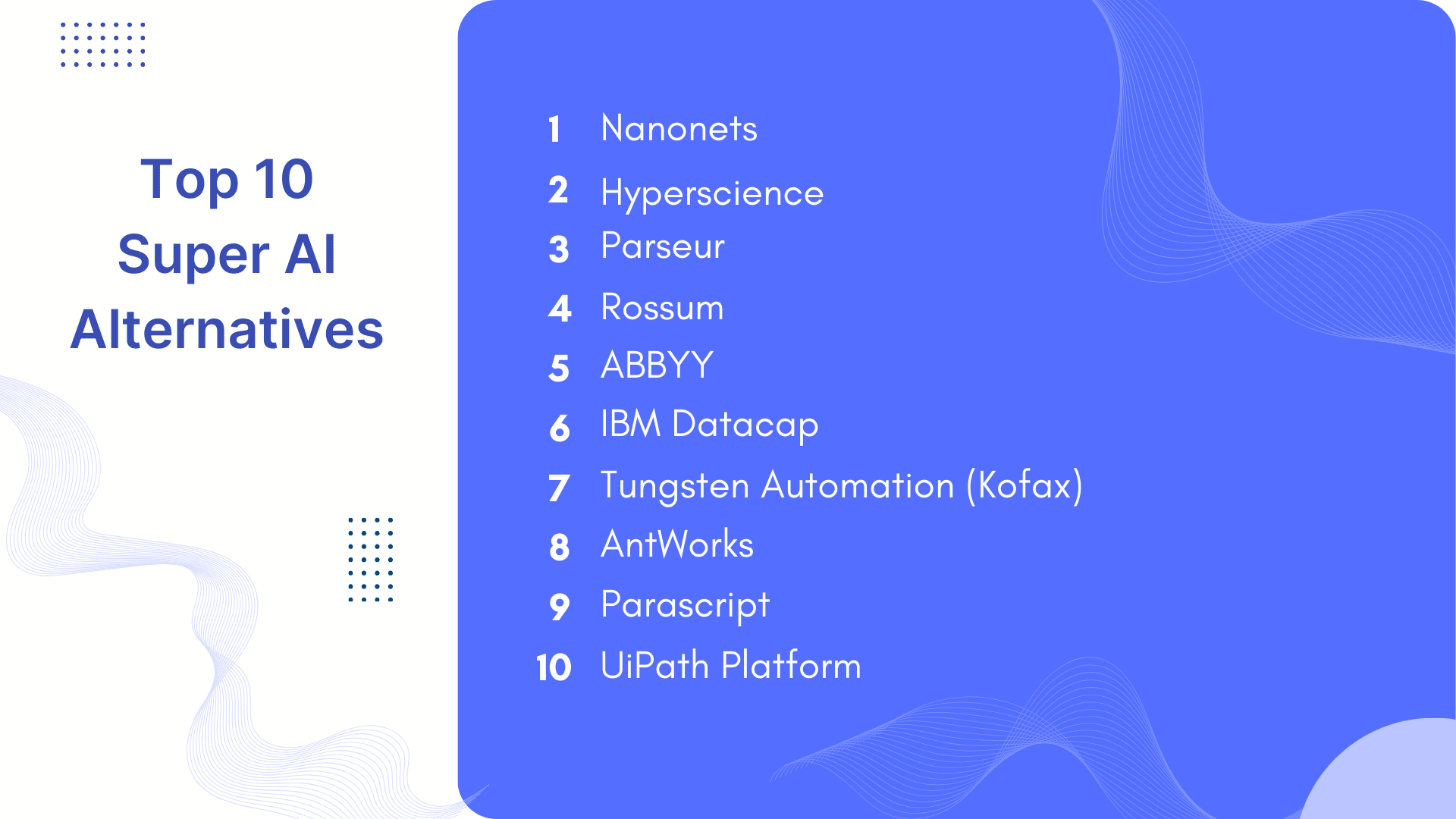 Top 10 Super AI Alternatives for Document Processing Post feature image